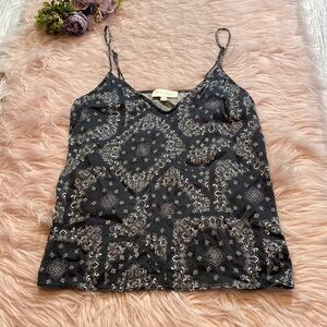 The Westside Silk Paisley Black White Cami Tank sz XS